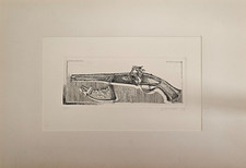 Gioxe De Micheli ( Milano 1947 ) INCISIONE ACQUAFORTE OPERA DEL 1974 PISTOLA P.A