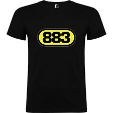T-Shirt maglia logo 883, maglietta Nera Max Pezzali 100% Cotone