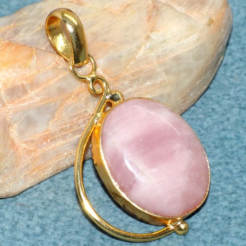 Ciondolo quarzo rosa placcato