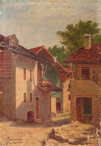 Antico dipinto olio tela - olio,