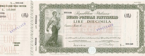Buono postale fruttifero lire - buono,