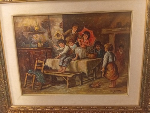 Dipinto olio tela - tela, artista