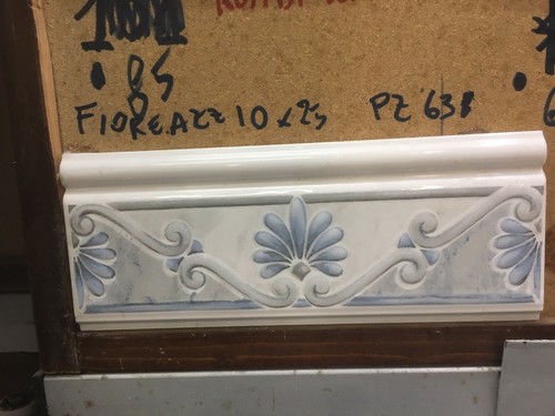 Decoro fiore azzurro gres - ,