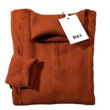 Maglione donna trecce cognac