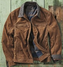 Giacca pelle uomo marrone