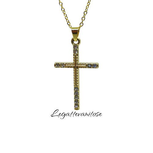 Collana con croce - croce, zirconi
