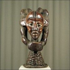 60413) Maschera Testa Ekoi Nigeria Africa ARTE AFRICANA