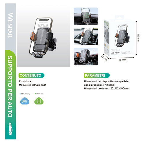 Supporto cellulare auto - supporto,
