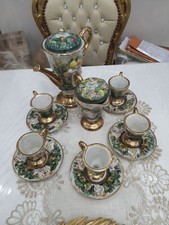 Ceramica Di Capodimonte  Set Da Te' Ceramica E Oro