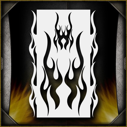 Flames aerografo stencil - aerografo,