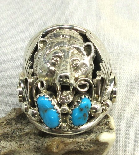 Anello orso turchese - , argento