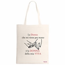 borsa ecru 34x39 scritta la