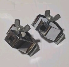 Coppia di spiloni per batteria basso Ludwig Vistalite vintage anni '70 con staffa e guarnizioni