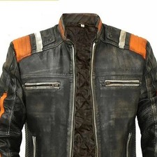 Giacca pelle nera moto uomo