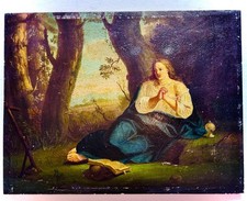 Quadro Antico  Olio Su Tavola