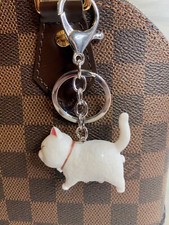 Mini portachiavi gatto bianco