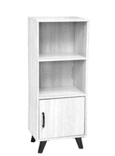 MOBILETTO SCAFFALE MODERNO ARMADIO ANTA 2 RIPIANI LIBRERIA BIANCO LEGNO 97*40*30