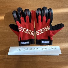 Guanti Professionali per Kart#Sparco Rosso Nero- Tg. X-large/11 #Adulto Go Kart
