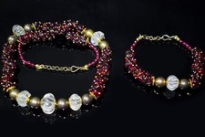 Set collana 17" con pietre