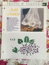 Schema punto croce Ricamo Frutta e verdura Frutti di bosco asciugapiatti