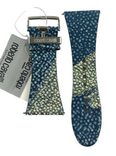 Cinturino Orologio Roberto Cavalli Attacco 32mm Pelle Blu Fibbia Donna Nuovo