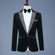 Tuta uomo lurex tacca bavero giacca blazer matrimonio ballo costume abito fantasia