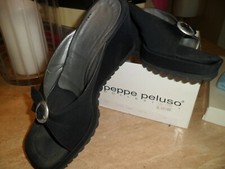 STUNNING PEPPE PELUSO Fanta zeppe nere UK 6 EUR 39 £45,00