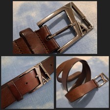 BELT cintura man Leather ARMANI JEANS tg. 97/112  made in Italy RARE