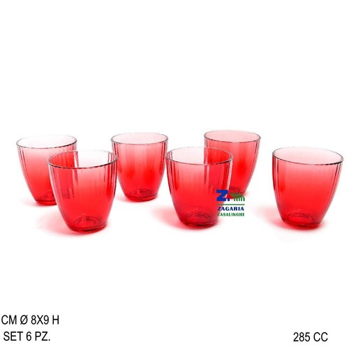 Set bicchieri vetro - in, red