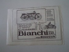 advertising Pubblicità 1925 MOTO BIANCHI 350 MODELLO BN 1924