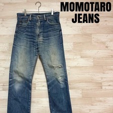 Momotaro Jeans Pantalone Denim Azzurro W32 Selvedge Giapponese Usato Giappone