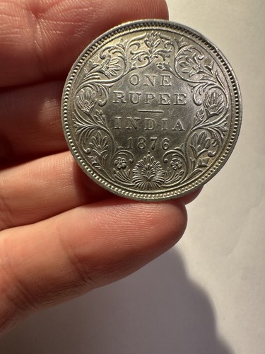 One rupee 1876 india british - one,
