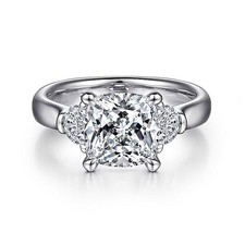 Anello di fidanzamento in oro bianco 18 kt certificato IGI diamante coltivato in laboratorio taglio tondo 2,50 ct