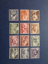 Lot Stamp Germany Mi 831-42 Sc B218-29 1943 WW2 Reich Memorial Day Wehrmacht MNH