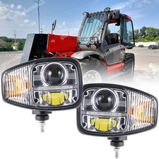 Per JCB Fastrac Sollevatore Telescopico E9 Coppia Fari LED 9 Pollici DRL e Display