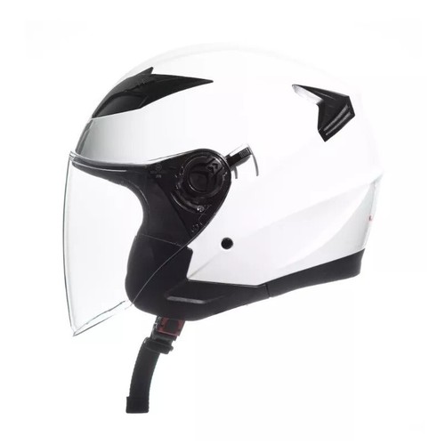 Casco jet bianco lucido - casco, doppia