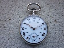 OROLOGIO DA TASCA TASCHINO CASSA ARGENTO QUADRANTE PORCELLANA CERAMICA BELLO