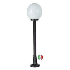 Lampione in alluminio h.118 Esterno Giardino sfera D.25 Fiuggi L13 Made in Italy