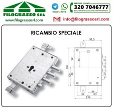 SERRATURA PORTA BLINDATA CILINDRO EUROPEO PER TORTEROLO E RE MOTTURA 3 PERNI
