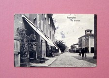 Cartolina Formigine Via Giardini animata viaggiata 1910