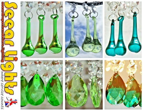 Oval water drop green - oval, cut