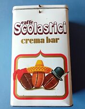 Scatola contenitore metallo latta Caffè Scolastici anni '80 vintage pubblicità