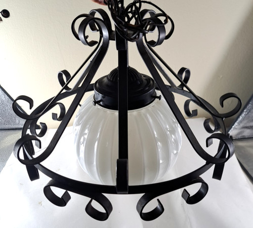 Lampadario vintage ferro - lampadario,