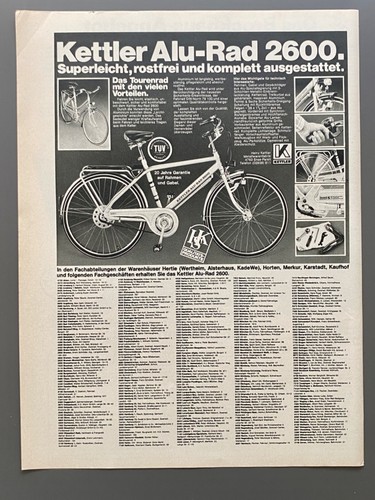 1977 kettler ruota - ruota, alluminio