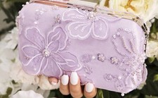 Pochette donna viola perla