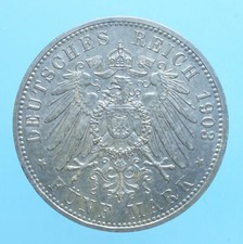 GERMANIA SAXE-WEIMAR-EISENACH 5 MARCHI 1903 MONETE ARGENTO COIN COLLEZIONE 