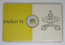 Tessera con moneta in oro bagnato Papa Paolo VI  tm35
