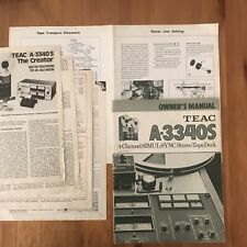 Teac A 3340S reel to reel recorder  MANUAL + DIAGRAM + Istruzioni Italiano