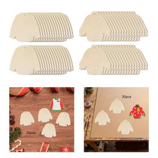 30 pezzi di ritagli di legno non finiti per regali fai da te, oggetti scena