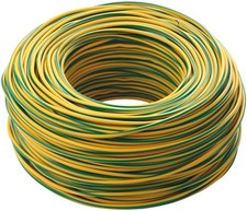 CAVO CORDINA UNIPOLARE 1,5 mm CPR FS17 GIALLO VERDE MATASSA MT 100
